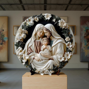 Décoration Religieuse Catholique – Sainte Famille en Harmonie Florale