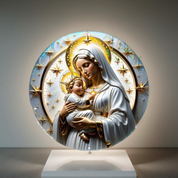 Décoration Religieuse Catholique – Vierge Marie avec l’Enfant Jésus Céleste