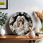 Décoration Religieuse Catholique – Sainte Famille en Harmonie Florale