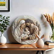 Décoration Religieuse Catholique – Sainte Famille en Harmonie Naturelle
