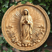 Décoration Religieuse Catholique – Sainte Vierge Marie avec des Roses