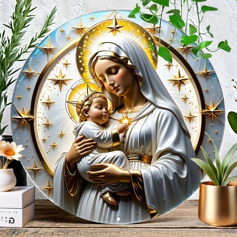 Décoration Religieuse Catholique – Vierge Marie avec l’Enfant Jésus Céleste