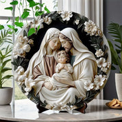 Décoration Religieuse Catholique – Sainte Famille en Harmonie Florale