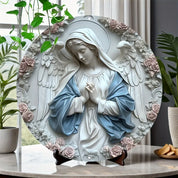 Décoration Catholique – Ange de la Sérénité avec Détails Floraux