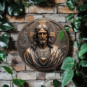 Décoration Religieuse Catholique – Sacré-Cœur de Jésus au Style Vieilli
