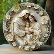 Décoration Religieuse Catholique – Sainte Famille avec Finition Florale